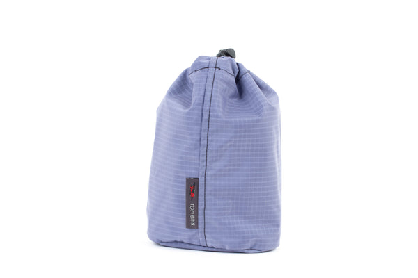 A Size 2 Dusk (blue-grey with light blue-grey grid) 210 Cerylon Travel Stuff Sack.
